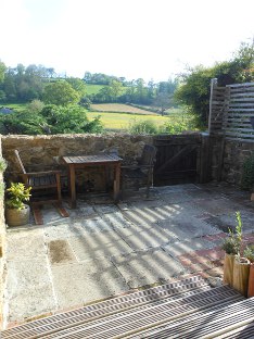 Shudrick Barn courtyard from verandah